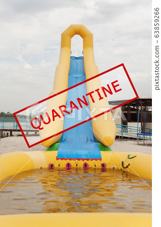Crisis in the tourism industry due to outbreaks of coronavirus. Stopped traveling, red stamp text 63859266
