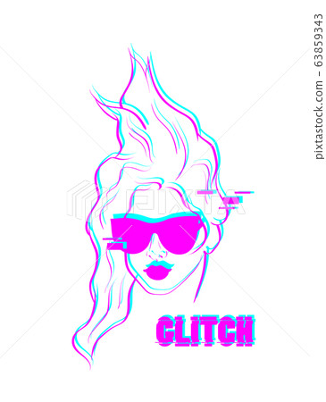 Glitch woman fashion portrait pop art design Glitch woman fashion portrait pop art design 63859343
