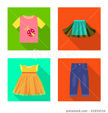 Isolated object of fashion and garment symbol. Set of fashion and cotton stock vector illustration. 63859534