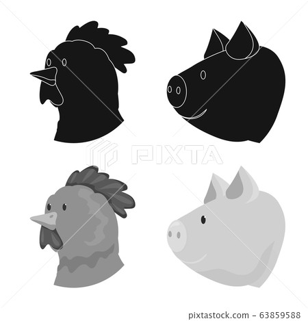 Vector illustration of agriculture and breeding logo. Set of agriculture and organic stock vector illustration. Vector illustration of agriculture and breeding logo. Set of agriculture and organic stock vector illustration. 63859588