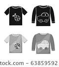 Isolated object of fashion and garment icon. Collection of fashion and cotton stock vector illustration. 63859592