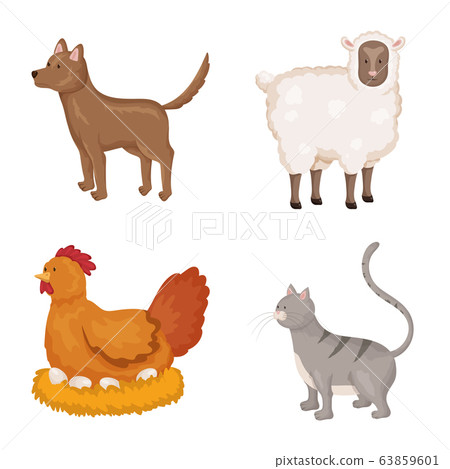 Vector illustration of farm and food logo. Collection of farm and countryside vector icon for stock. Vector illustration of farm and food logo. Collection of farm and countryside vector icon for stock. 63859601