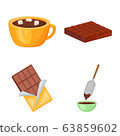 Vector design of cocoa and beans symbol. Set of cocoa and sweetness stock vector illustration. 63859602