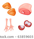Vector design of meat and raw icon. Set of meat and grilled stock vector illustration. 63859603