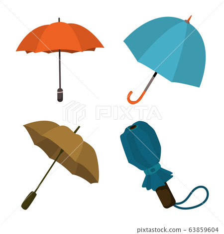 Vector illustration of umbrella and rain symbol. Set of umbrella and weather stock vector illustration. Vector illustration of umbrella and rain symbol. Set of umbrella and weather stock vector illustration. 63859604
