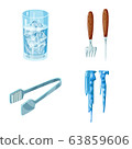 Isolated object of frost and water sign. Collection of frost and wet stock vector illustration. 63859606