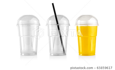 Plastic transparent disposable cup 63859617