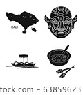 Isolated object of and traditional sign. Collection of and bali stock vector illustration. 63859623