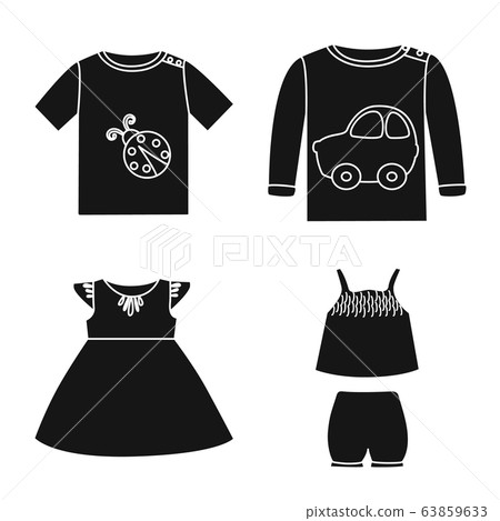 Vector illustration of little and cotton symbol. Collection of little and kid vector icon for stock. 63859633