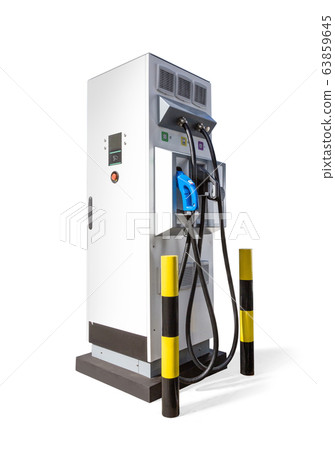 Electric vehicle charging station isolated on 63859645