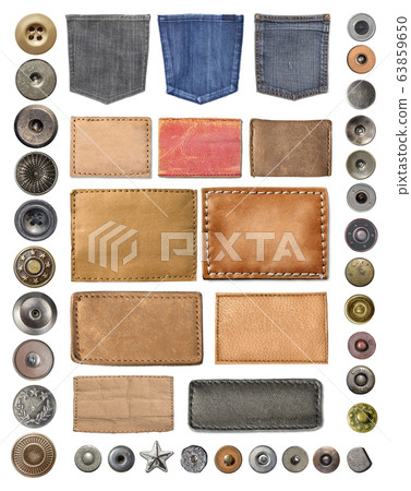 collection of various jeans parts on white collection of various jeans parts on white 63859650