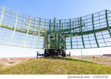 Old soviet military radar station against the blue Old soviet military radar station against the blue 63859782