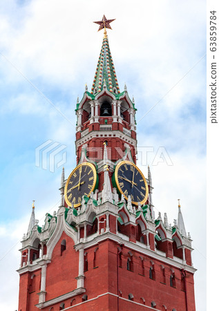 View of the Spasskaya tower of the Moscow Kremlin 63859784