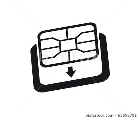 eSIM to Nano SIM card adapter icon. Phone sim-card converter symbol. 63859791