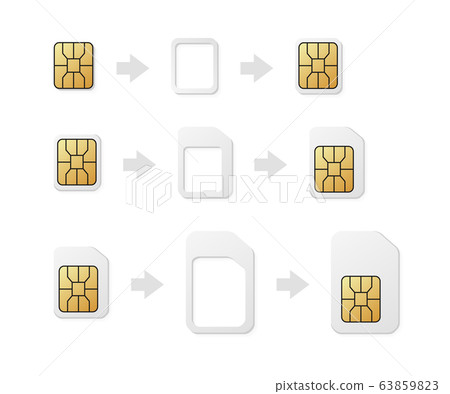 eSIM to Nano, Nano to Micro, Micro to Normal SIM card adapter. Phone sim-card converter set. 63859823