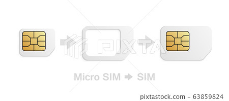 Micro to Standard SIM card adapter. Realistic phone sim-card converter kit. 63859824