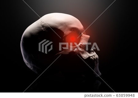 Model of the human skull with red eyes isolated on Model of the human skull with red eyes isolated on 63859948
