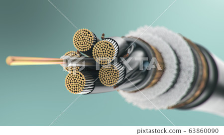 3d illustration, concept of fiber optic cable... - Stock Illustration ...