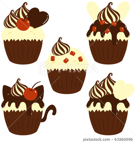 Retro cupcake 5 kinds set 63860096