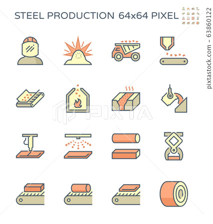 Steel and metal production industry vector icon 63860122