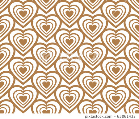 Golden heart icon seamless background or texture. Golden heart icon seamless background or texture. 63861432