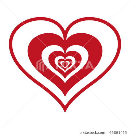 Red heart icon logo. Heart frame strokes design Red heart icon logo. Heart frame strokes design 63861433
