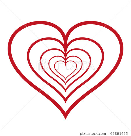 Red heart icon logo. Heart frame strokes design Red heart icon logo. Heart frame strokes design 63861435