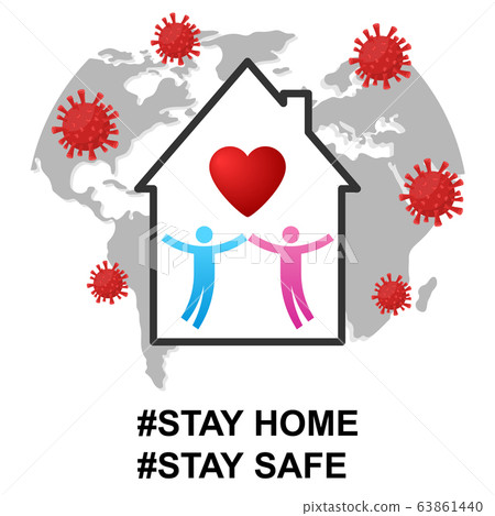 Stay home stay safe coronavirus concept. Covid-19 63861440