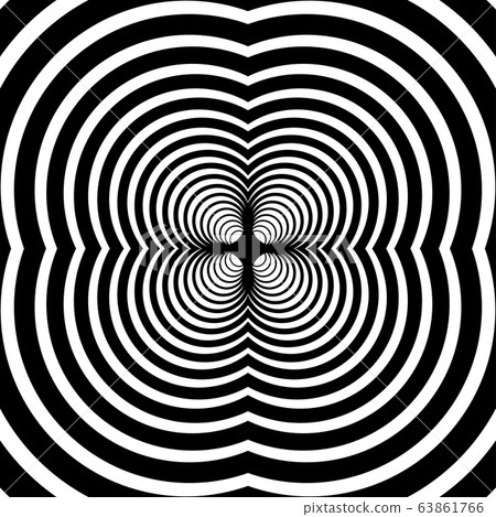 Black and white circular lines tunnel background.-插圖素材 [63861766] - PIXTA圖庫