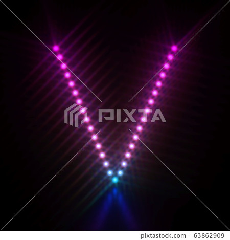 Pink Blue Dot Light Font Letter V 3d Stock Illustration Pink Blue Dot Light Font Letter V 3d Stock Illustration