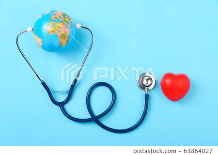 World health day concept, Stethoscope, globe and 63864027