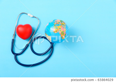 World health day concept, Stethoscope, globe and 63864029