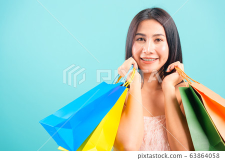 Portrait asian beautiful woman happy smiling her 63864058