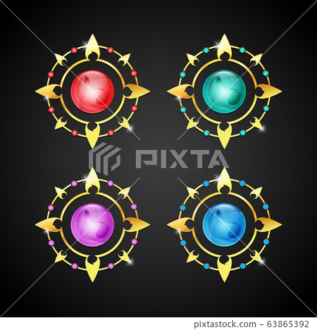 Set of emerald luxury jewelry logo Set of emerald luxury jewelry logo 63865392