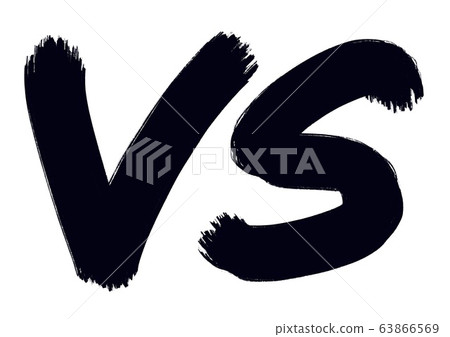 Handwritten logo of text material [VS] Versus illustration transparent characters 63866569