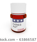 Pill Bottle: CARES Act, 3d illustration 63866587