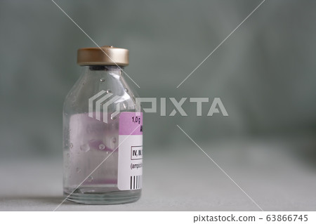 Empty vial of antibiotics, injection drugs used in treatment of patients with pneumonia caused by coronavirus covid 19. Empty vial of antibiotics, injection drugs used in treatment of patients with pneumonia caused by coronavirus covid 19. 63866745