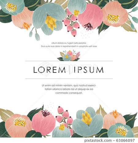 Vector illustration of a floral frame in spring 63866897