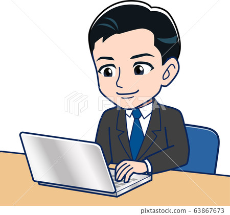 Computer men - Stock Illustration [63867673] - PIXTA