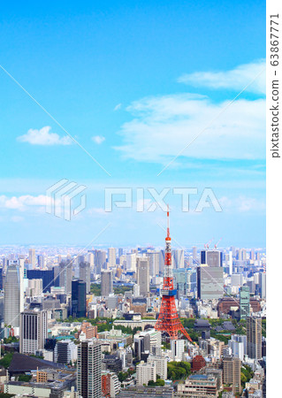 東京東京都市風景和東京鐵塔 東京東京都市風景和東京鐵塔 63867771