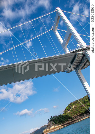 鹿島海峽大橋,藍天和海面 鹿島海峽大橋,藍天和海面 63868069