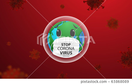 Earth in a medical mask, Coronavirus or Corona Earth in a medical mask, Coronavirus or Corona 63868089