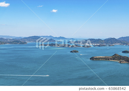 從廣島縣某處小山上看到的瀨戶內海風景(圖) 從廣島縣某處小山上看到的瀨戶內海風景(圖) 63868542