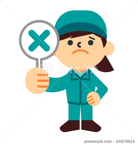 Person, work clothes, work clothes, whole body, female x, incorrect answer, failure Person, work clothes, work clothes, whole body, female x, incorrect answer, failure 63870024