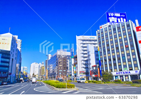 東京都品川區五反田從五反田站東口1號國道交叉口眺望高輪 東京都品川區五反田從五反田站東口1號國道交叉口眺望高輪 63870298