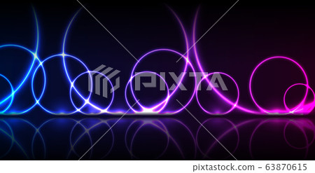 Blue ultraviolet neon laser circles technology 63870615