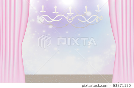 Pink curtain wallpaper - Stock Illustration [63871150] - PIXTA