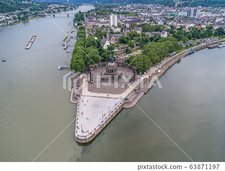Koblenz City Germany historic monument German Corner where the rivers rhine and mosele flow together Koblenz City Germany historic monument German Corner where the rivers rhine and mosele flow together 63871197