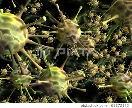 Coronavirus flu covid-19 concept background 3d illustration Coronavirus flu covid-19 concept background 3d illustration 63872133