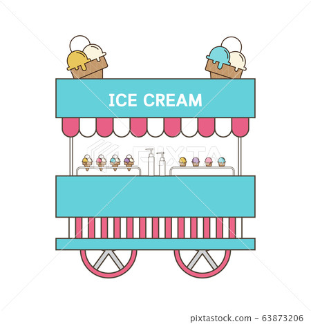 Ice cream cart street food vehicles. 63873206